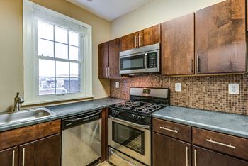 Renovated kitchen with stainless steel appliances